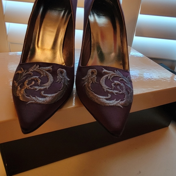 NWT NIB Mary Norton Desire Satin Pumps 39 - Picture 7 of 9